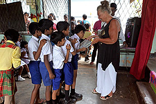 Handing over the schoolbooks